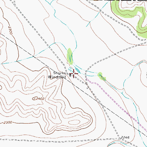 Topographic Map of Starks Windmill, TX