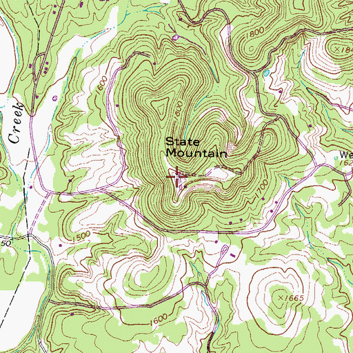 Topographic Map of State Mountain, TX