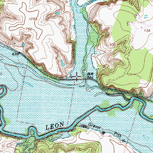 Topographic Map of Station Creek, TX