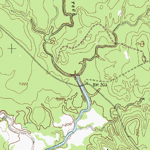 Topographic Map of Steam Mill Creek, TX