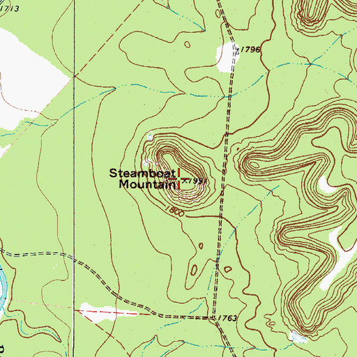 Topographic Map of Steamboat Mountain, TX