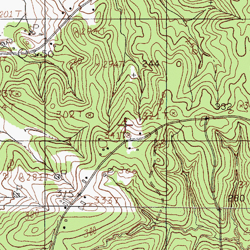 Topographic Map of Steeles Grove Cemetery, TX