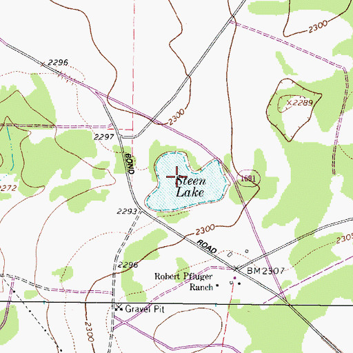 Topographic Map of Steen Lake, TX