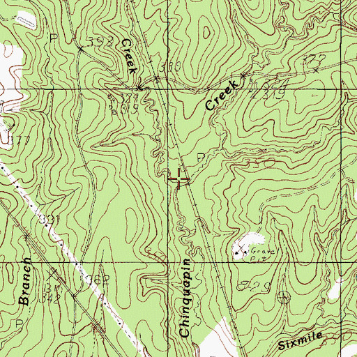 Topographic Map of Steep Creek, TX