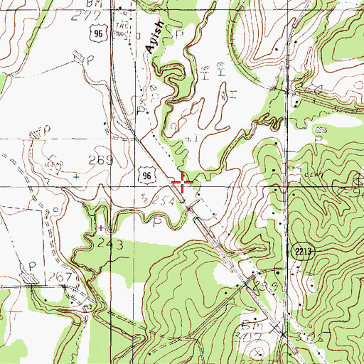 Topographic Map of Steep Creek, TX