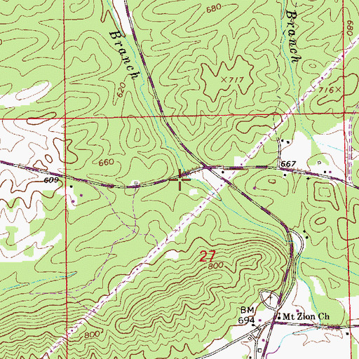 Topographic Map of Standford Spring, AL