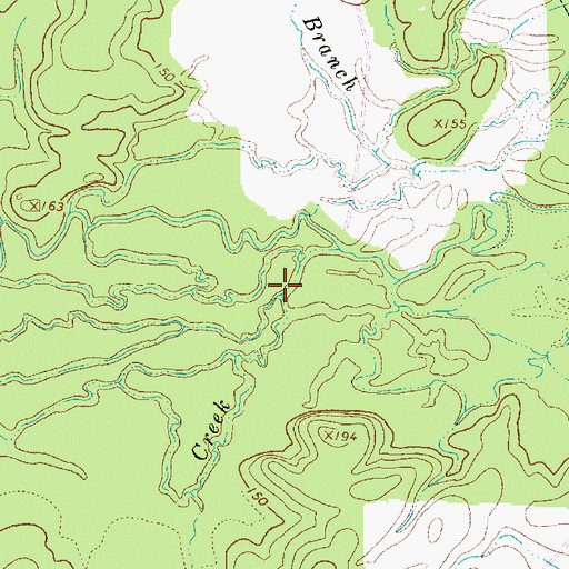 Topographic Map of Steep Hollow Branch, TX
