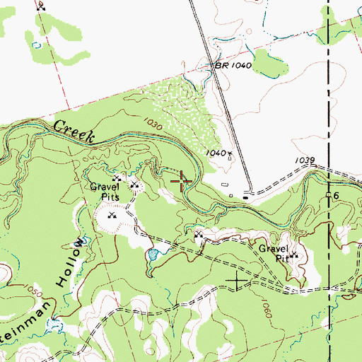 Topographic Map of Steinman Hollow, TX