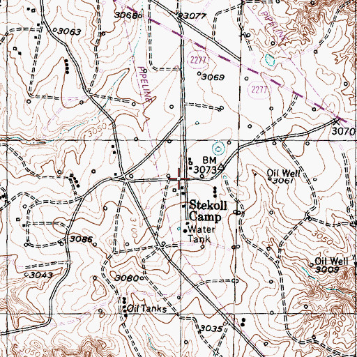 Topographic Map of Stekoll Camp, TX