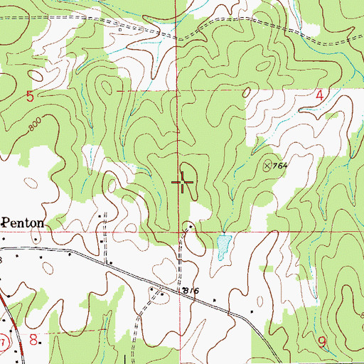 Topographic Map of Langdon (historical), AL