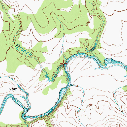 Topographic Map of Stephenson Branch, TX