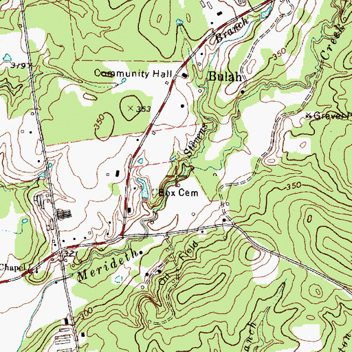 Topographic Map of Stevens Branch, TX