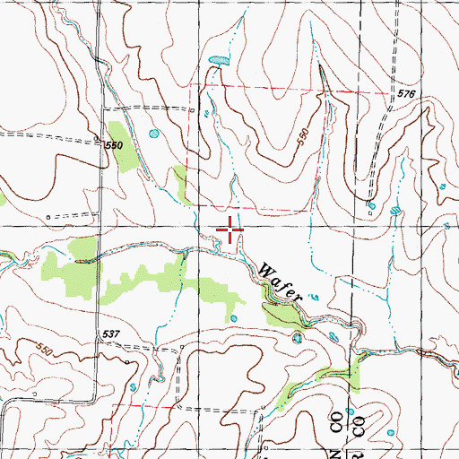 Topographic Map of Stevens Creek, TX