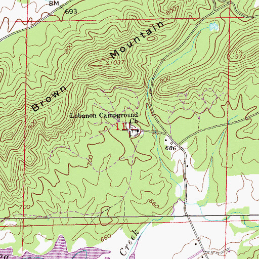 Topographic Map of Lebanon Cemetery, AL