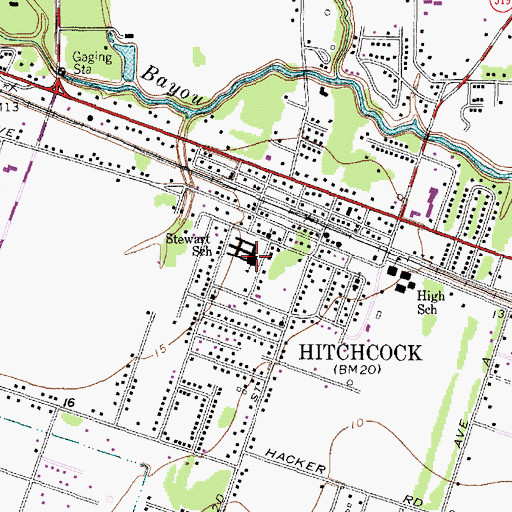 Topographic Map of Stewart School, TX