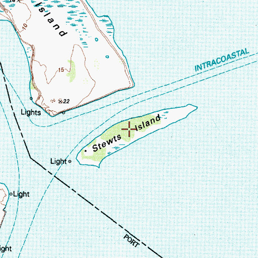 Topographic Map of Stewts Island, TX