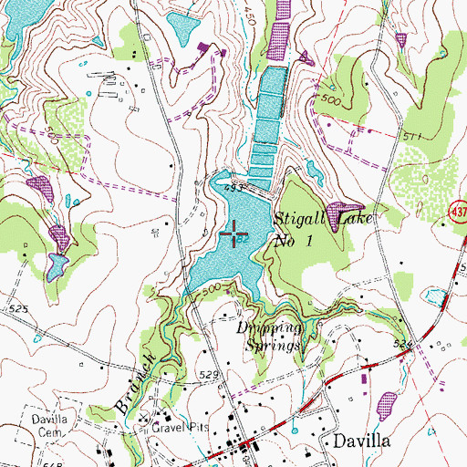 Topographic Map of Stigall Lake Number One, TX