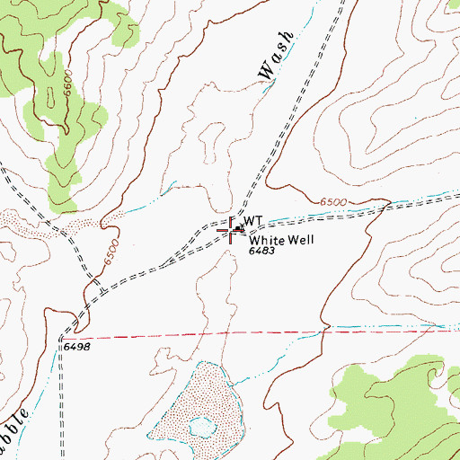 Topographic Map of White Well, AZ