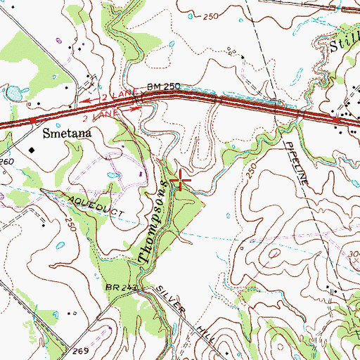 Topographic Map of Still Creek, TX