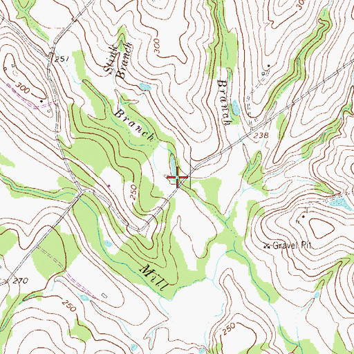 Topographic Map of Stink Branch, TX