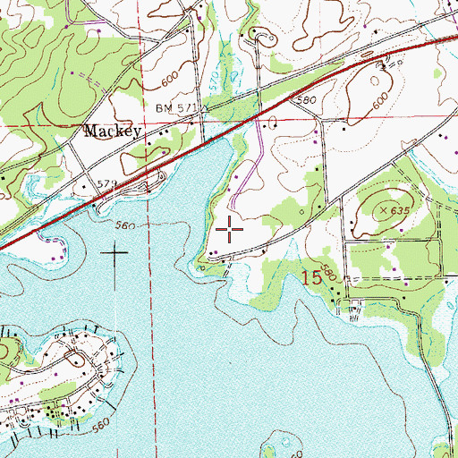 Topographic Map of Leesburg Park, AL