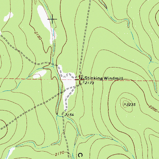 Topographic Map of Stinking Windmill, TX