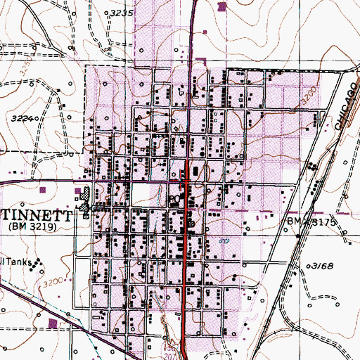 Topographic Map of Stinnett, TX