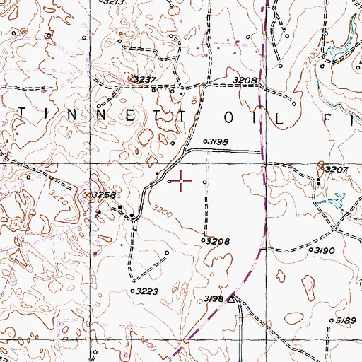Topographic Map of Stinnett Oil Field, TX