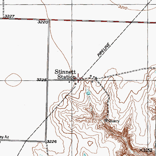 Topographic Map of Stinnett Station, TX