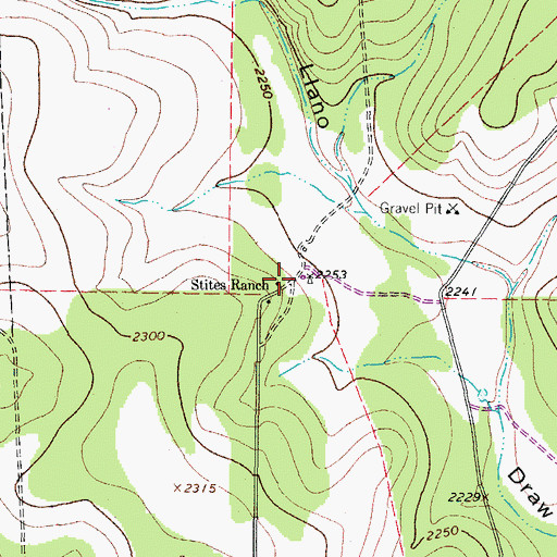 Topographic Map of Stites Ranch, TX
