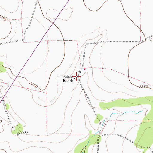 Topographic Map of Stites Ranch, TX