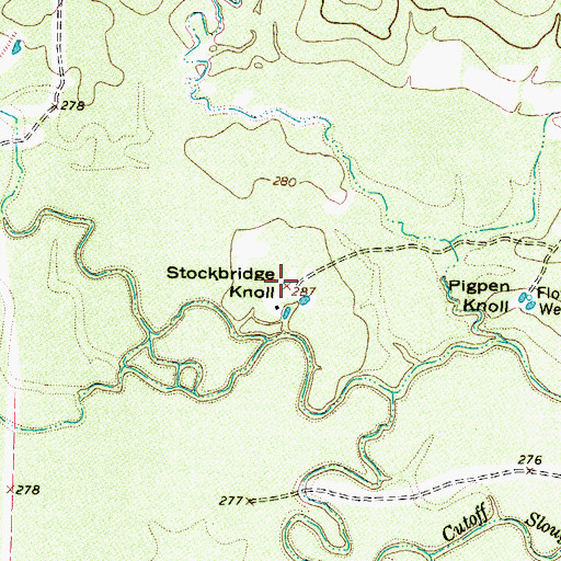 Topographic Map of Stockbridge Knoll, TX