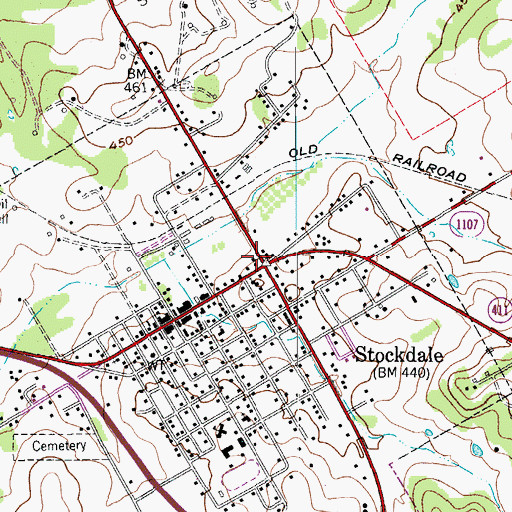 Topographic Map of Stockdale, TX