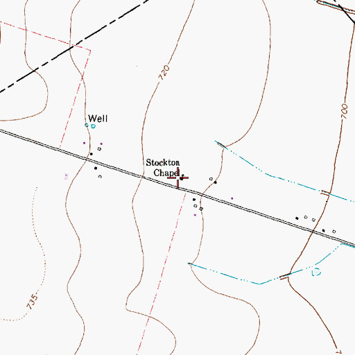 Topographic Map of Stockton Chapel, TX