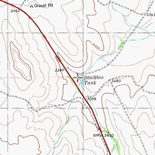 Topographic Map of Stockton Tank, TX