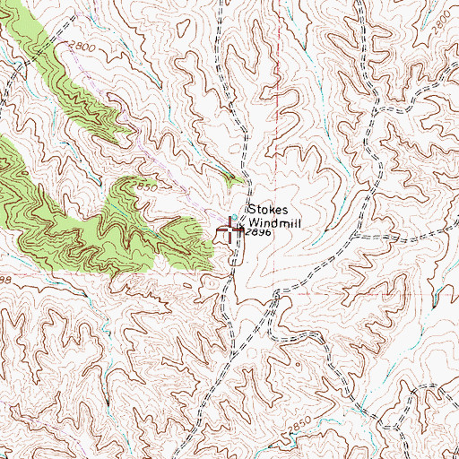 Topographic Map of Stokes Windmill, TX