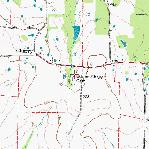 Topographic Map of Stone Chapel Cemetery, TX