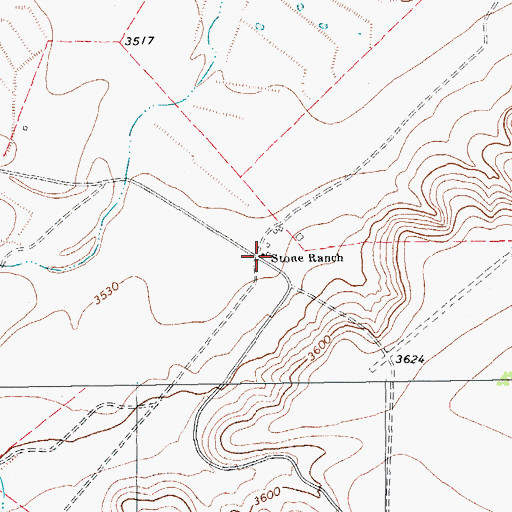 Topographic Map of Stone Ranch, TX