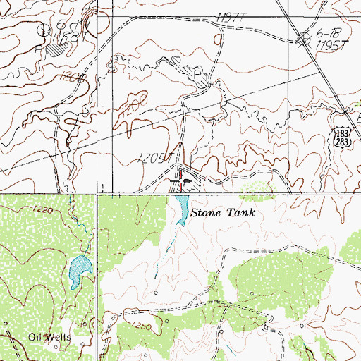 Topographic Map of Stone Tank, TX