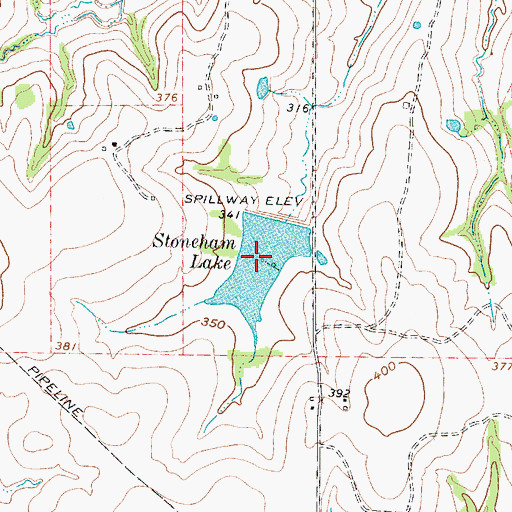 Topographic Map of Stoneham Lake, TX