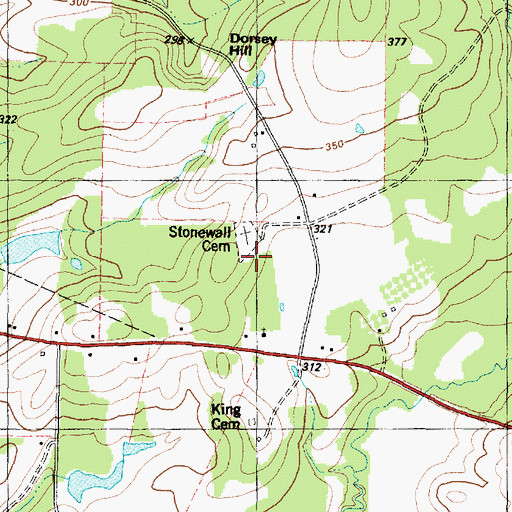 Topographic Map of Stonewall Church, TX