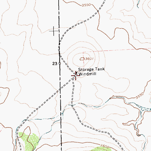 Topographic Map of Storage Tank Windmill, TX