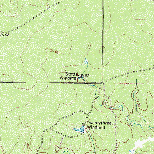 Topographic Map of Stotts Windmill, TX