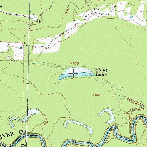 Topographic Map of Stout Lake, TX