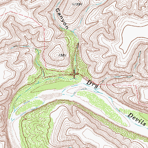 Topographic Map of Stove Canyon, TX