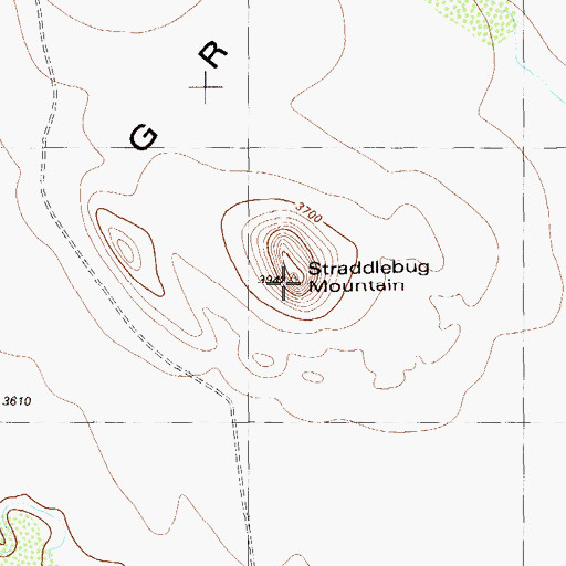 Topographic Map of Straddlebug Mountain, TX
