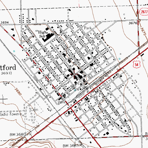 Topographic Map of Stratford, TX