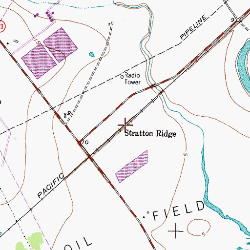 Topographic Map of Stratton Ridge, TX