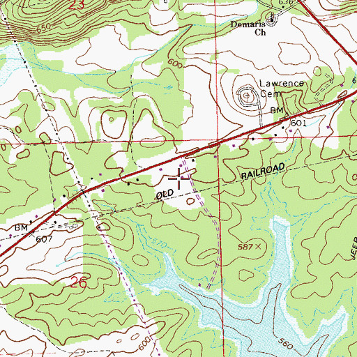 Topographic Map of McWorther Subdivision, AL