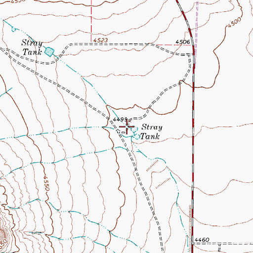 Topographic Map of Stray Tank, TX